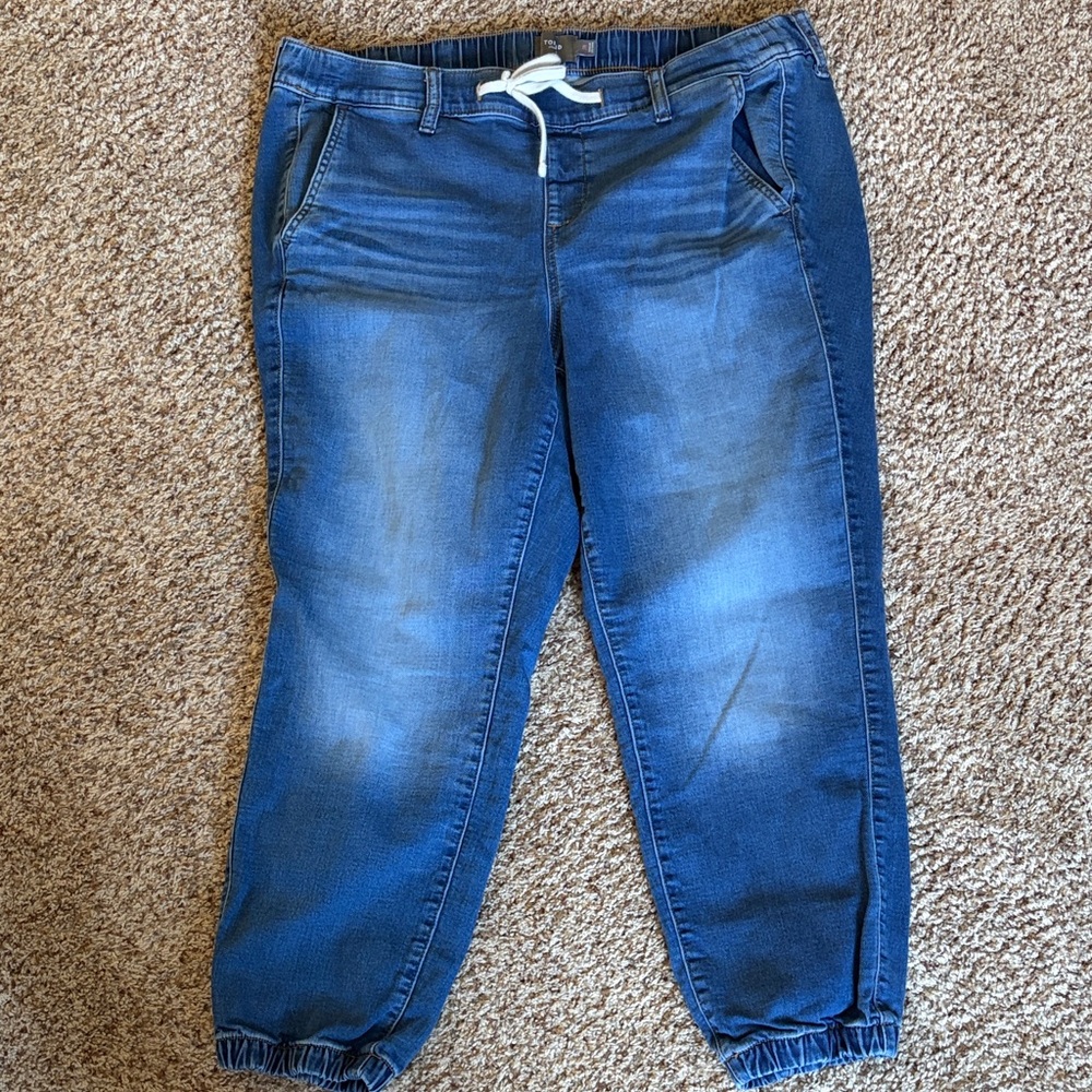 Torrid Blue Ankle Jeans with Drawstring
